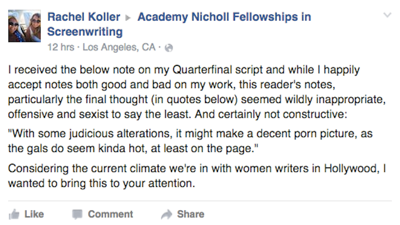 Illustration for article titled Aspiring Screenwriter Was Told Her All-Female Buddy Comedy Would Make a 'Decent Porn'